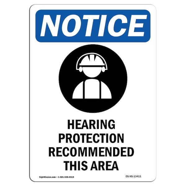 OSHA, Hearing Protection, 5in X 3.5in, 10PK, 3.5" W, 5" H, Portrait, PK10, OS-NS-D-35-V-13411-10PK